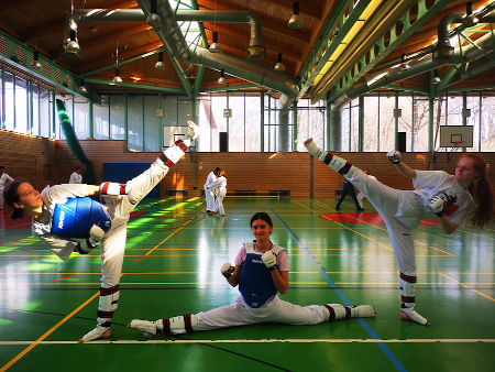 Taekwondo-Kick beim Training