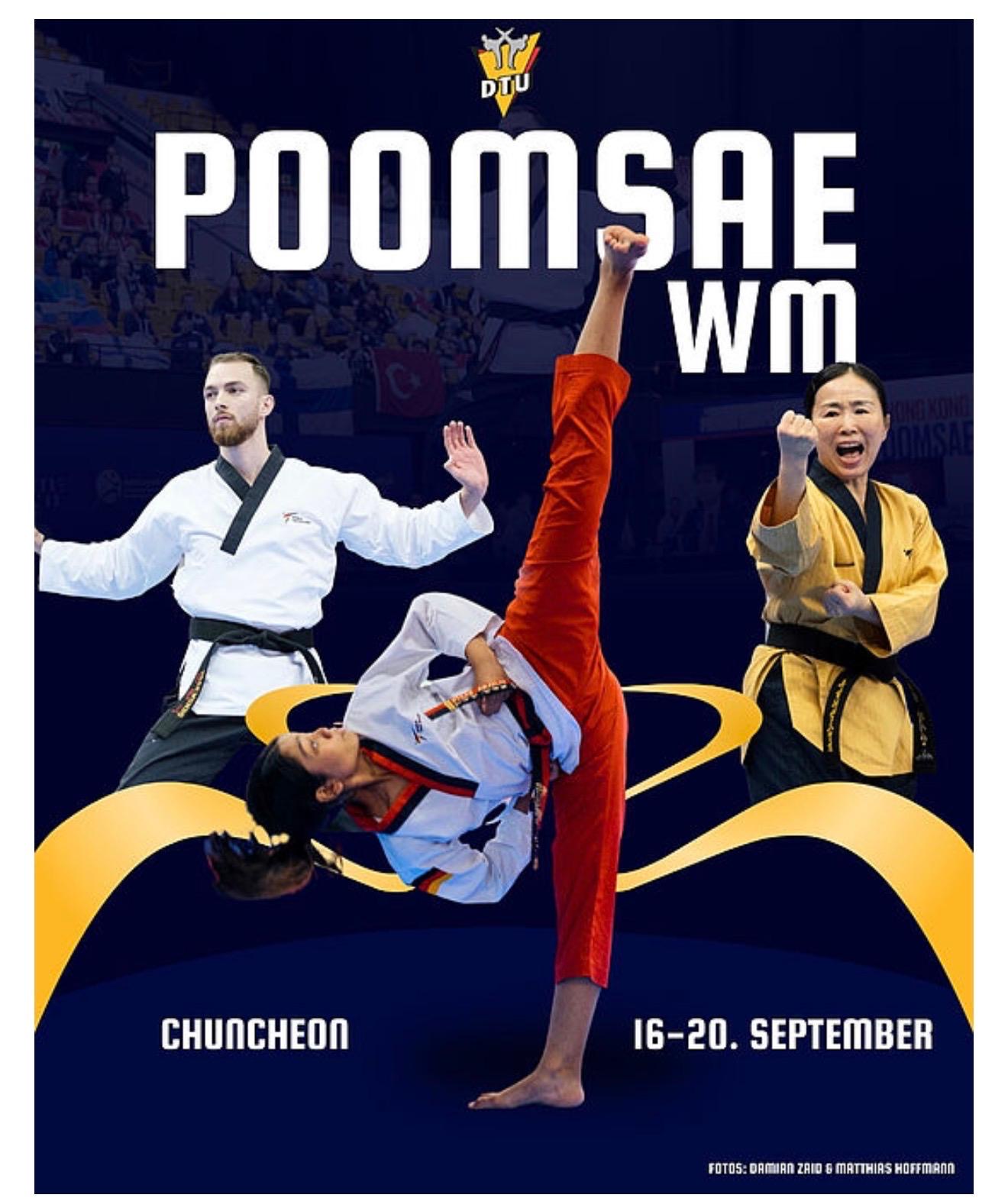 Plakat zur Poomsae-Weltmeisterschaft in Chuncheon, Korea, vom 16. bis 20. September